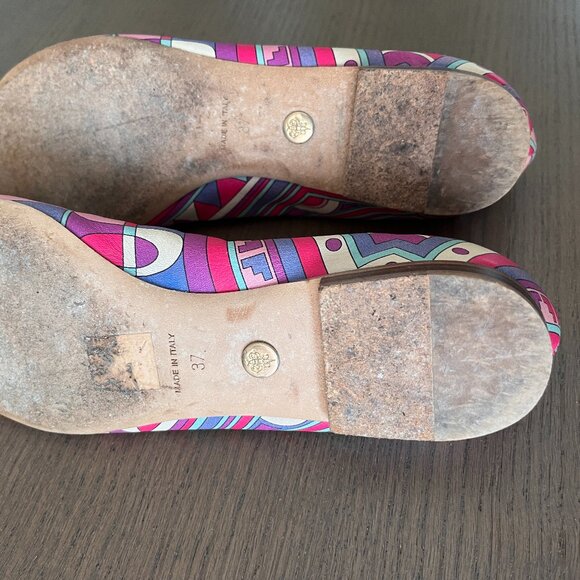 Rare Emilio Pucci Multi-Color All Leather Flats Size EU 37/ US 7 - Picture 5 of 8